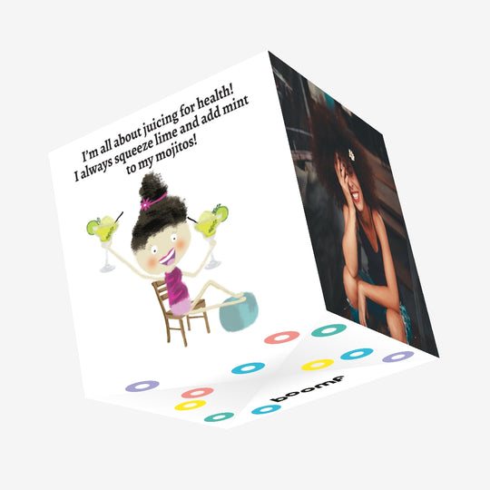 Juicing for health Confetti-exploding Greetings Card