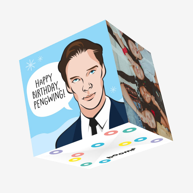 Cumberbatch Happy Birthday Pengwing Confetti-exploding Greetings Card