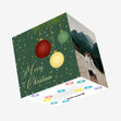 Green Background Merry Victorian Christmas Confetti-exploding Greetings Card