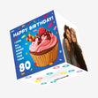 Sweet Cupcake Happy 80th Birthday Confetti-exploding Greetings Card
