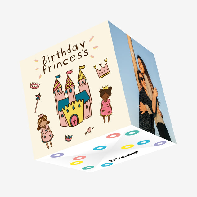 Birthday Princess Castle Confetti-exploding Greetings Card
