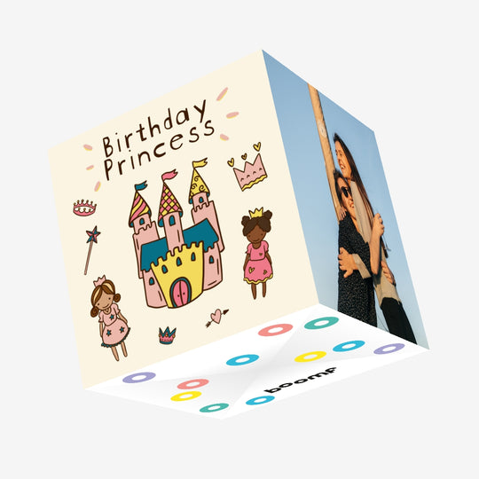 Birthday Princess Castle Confetti-exploding Greetings Card
