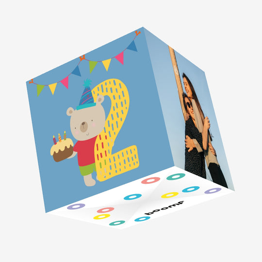 Zoo Animal Koala Bear Happy 2nd Birthday Confetti-exploding Greetings Card