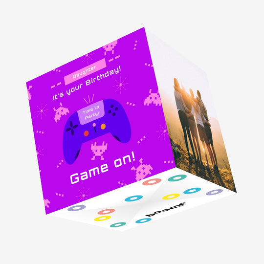 Game On Time To Party Daughter Birthday Confetti-exploding Greetings Card