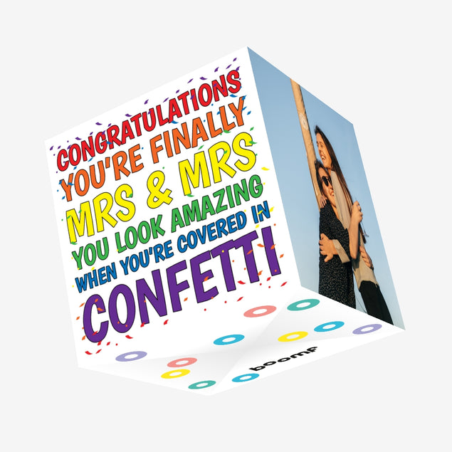 Wedding Confetti Mrs Mrs Confetti-exploding Greetings Card