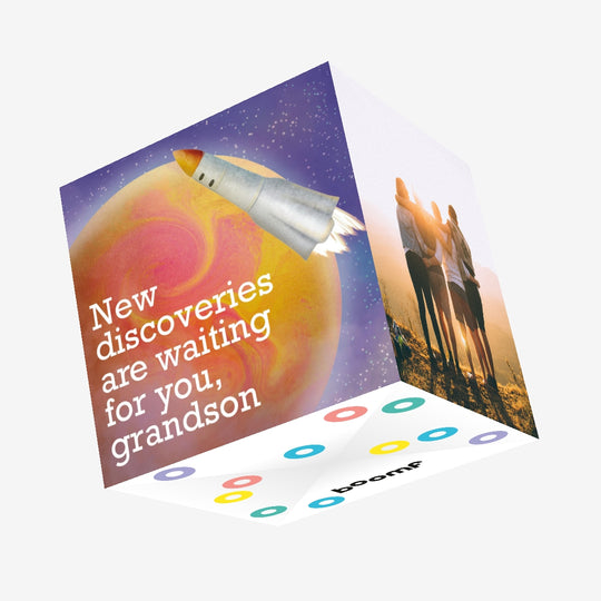 New Discoveries Are Waiting For You Grandson Confetti-exploding Greetings Card