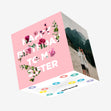 Simple Floral Pink Happy Birthday Sister Confetti-exploding Greetings Card