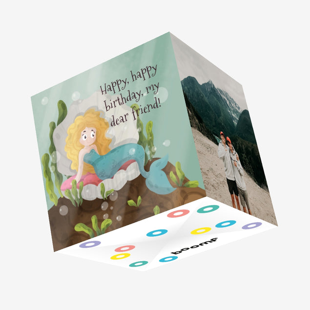 Cute Mermaid Happy Birthday Confetti-exploding Greetings Card