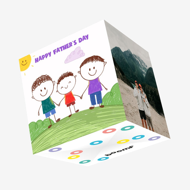 Two Dads Father's Day Confetti-exploding Greetings Card