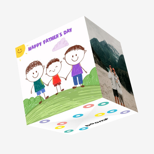 Two Dads Father's Day Confetti-exploding Greetings Card