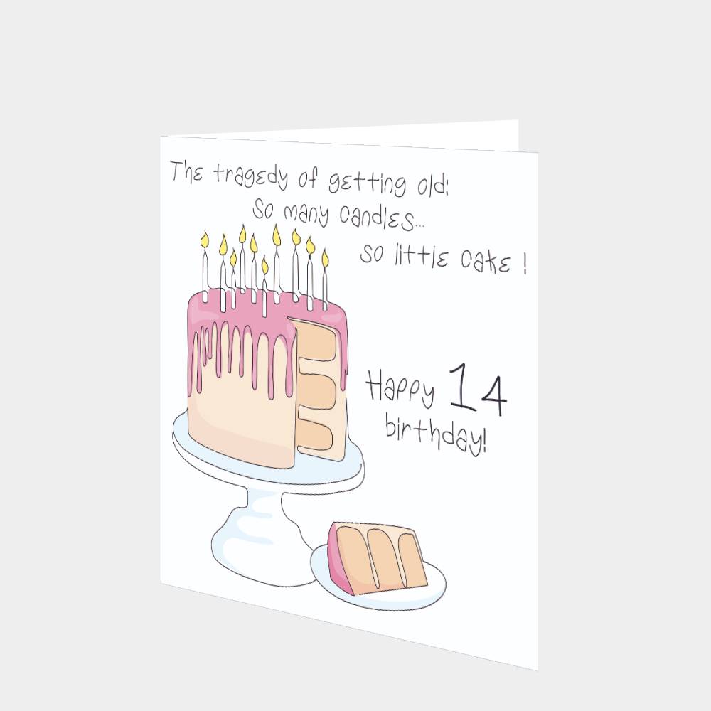 Happy 14 Birthday Card – Boomf