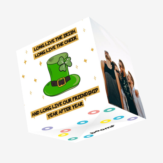 Long Live The Irish Leprechaun Hat St. Patrick's Day Confetti-exploding Greetings Card
