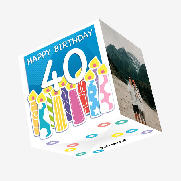 Happy 40th Birthday Confetti-exploding Greetings Card