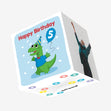 Cute Baby Dinosaur 5th Birthday Confetti-exploding Greetings Card