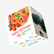 Happy 70th Birthday Dad Pizza And Tomatoes Confetti-exploding Greetings Card