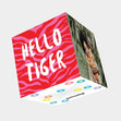 Hello Tiger Bomb 3D Cube Card