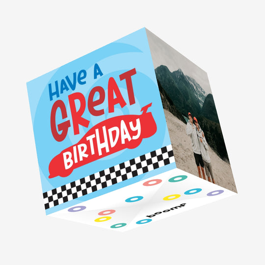 Happy Birthday Sports Car Confetti-exploding Greetings Card