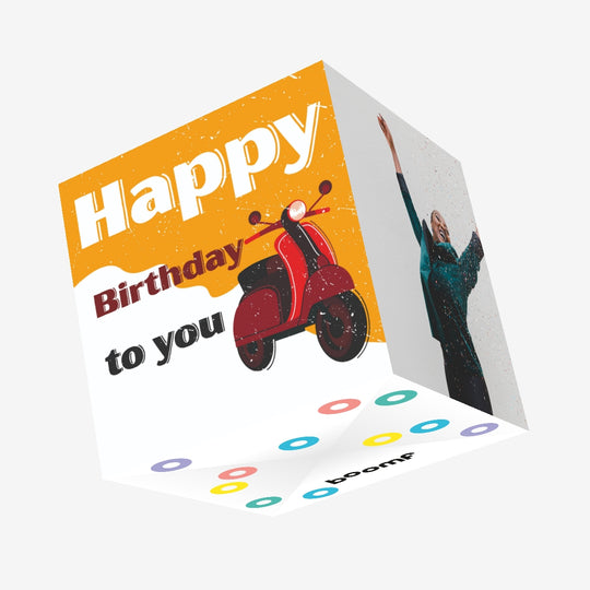 Happy Birthday To You Scooter Confetti-exploding Greetings Card