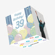 Happy 39th Birthday Balloons Confetti-exploding Greetings Card