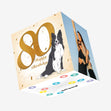Happy 80th Birthday Cute Border Collie Confetti-exploding Greetings Card