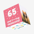 65 and Fabulous Confetti-exploding Greetings Card