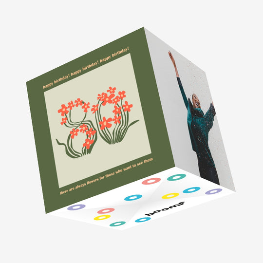 Flowers For Those Who Wants To See Them Happy 80th Birthday Confetti-exploding Greetings Card