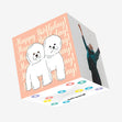 Pink Background Bichon Frise Happy Birthday Confetti-exploding Greetings Card