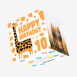 Happy 10th Birthday Giraffe Confetti-exploding Greetings Card