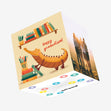 Cute Crocodile Happy Graduation Confetti-exploding Greetings Card