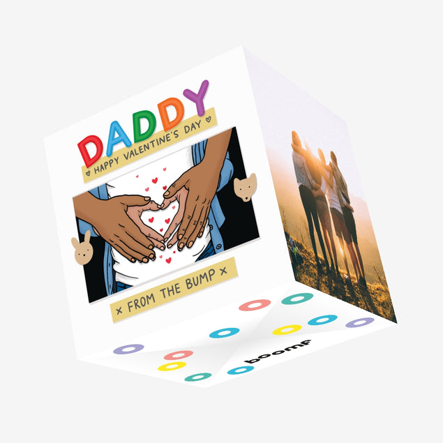 Happy Valentine's Day Daddy From The Bump Confetti-exploding Greetings Card