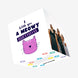 I Wish You A Meowy Birthday Cute Purple Cat Confetti-exploding Greetings Card