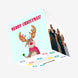 Merry Christmas Happy Moose Ice Skating Confetti-exploding Greetings Card