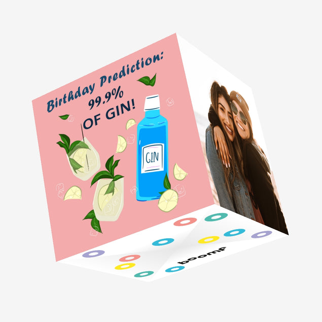 99.9% Of Gin Happy Birthday Confetti-exploding Greetings Card