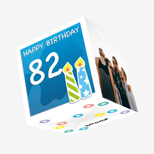 Happy 82nd Birthday Confetti-exploding Greetings Card
