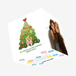 Merry First Christmas Neon Couple And Christmas Tree Confetti-exploding Greetings Card