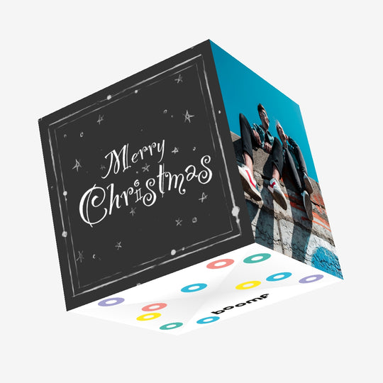 Black Background Merry Christmas Confetti-exploding Greetings Card