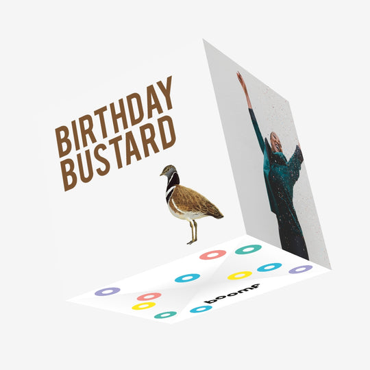 Rude Bird Birthday Bustard Confetti-exploding Greetings Card