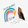 Loveliest Sister Rainbow Heart Confetti-exploding Greetings Card