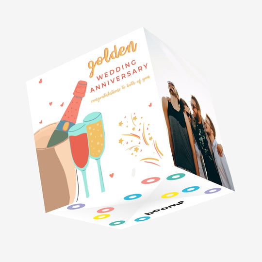 Happy Golden Wedding Anniversary Confetti-exploding Greetings Card