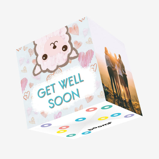 Get Well Sheep Confetti-exploding Greetings Card