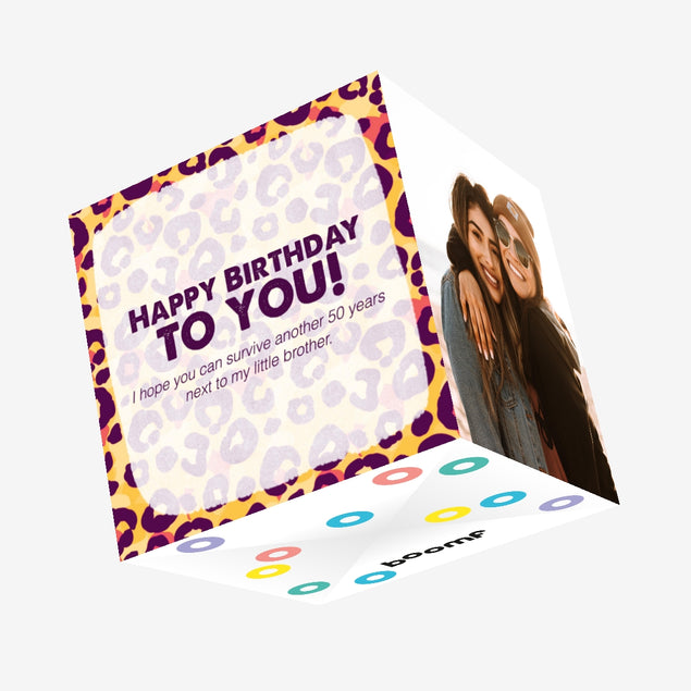 Cheetah Print Happy Birthday Sister-In-Law Confetti-exploding Greetings Card