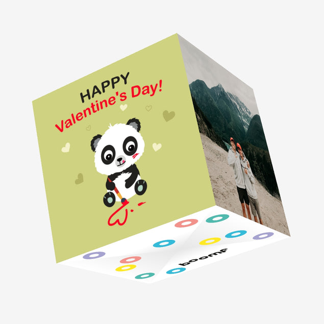 Cute Baby Panda Valentine's Confetti-exploding Greetings Card