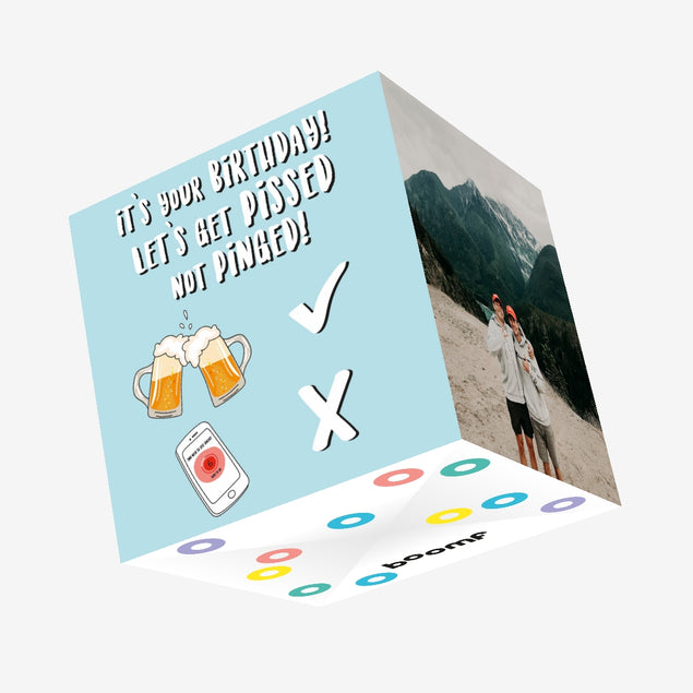 Let's get pissed not pinged Confetti-exploding Greetings Card