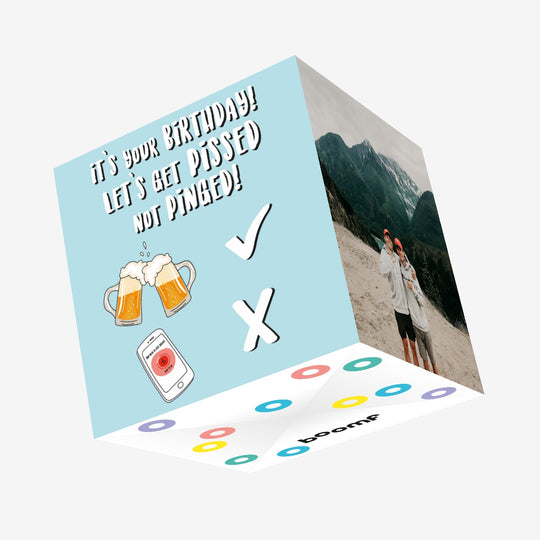 Let's get pissed not pinged Confetti-exploding Greetings Card