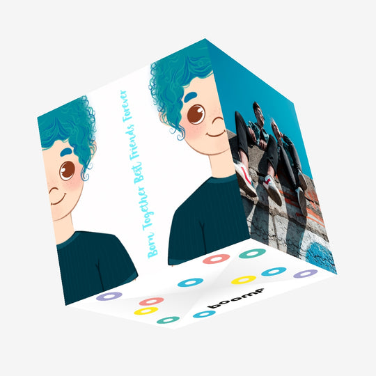 Boys Born Together Best Friends Forever Happy Birthday Confetti-exploding Greetings Card