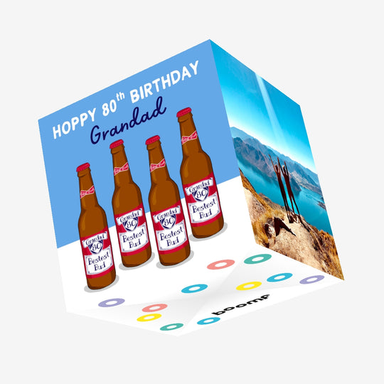 Grandad Bestest Bud 80th Birthday Confetti-exploding Greetings Card