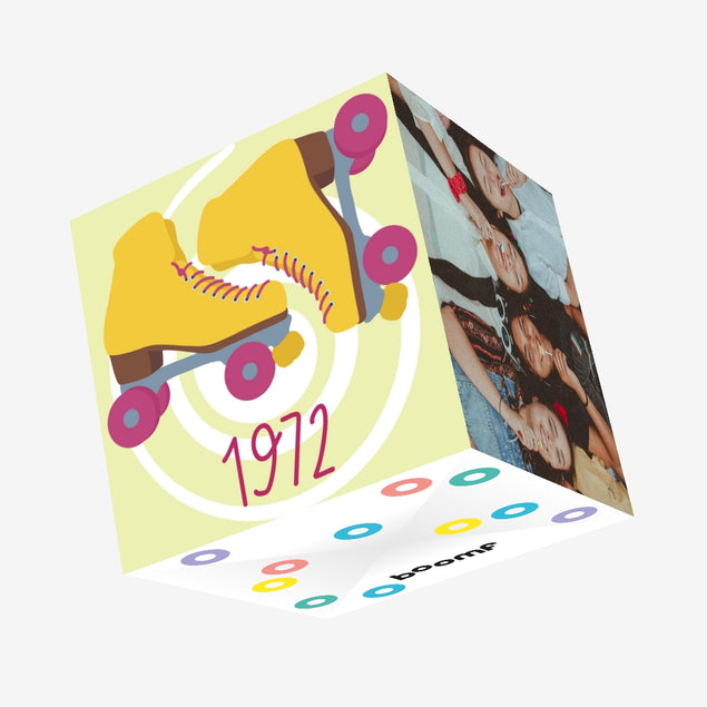 Happy Birthday 1972 Roller Skate Confetti-exploding Greetings Card
