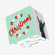 Merry Christmas To You Green Minimalist Confetti-exploding Greetings Card
