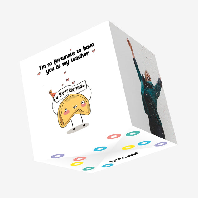 Fortune Biscuit Happy Birthday Confetti-exploding Greetings Card