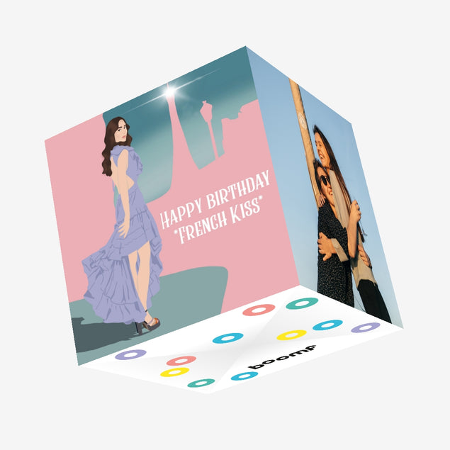 Happy Birthday *French Kiss* Emily In Paris Confetti-exploding Greetings Card